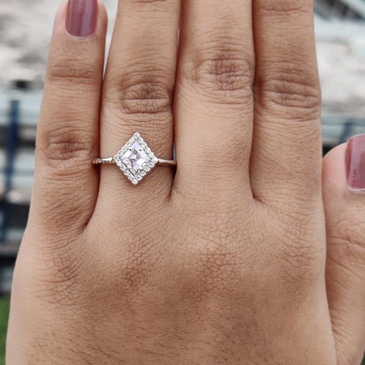 Moissanite 1.65CT Kite Diamond Art Deco Unique Engagement Ring | Handmade Ring | Anniversary Ring - IBIZ Jewel
