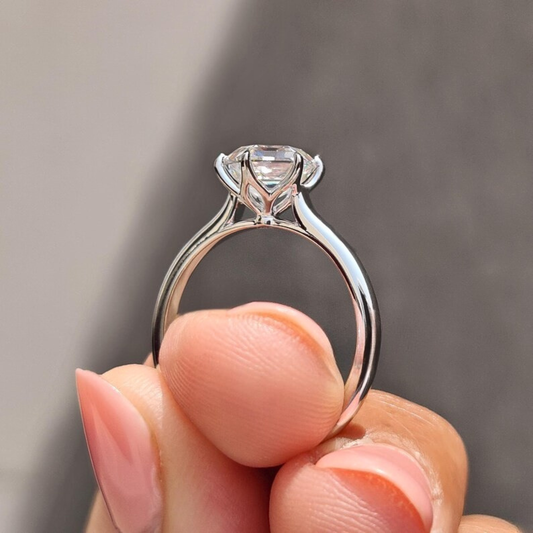 Moissanite 1.50 CT Hexagon Cut Diamond Solitaire Engagement ring | Dainty Ring