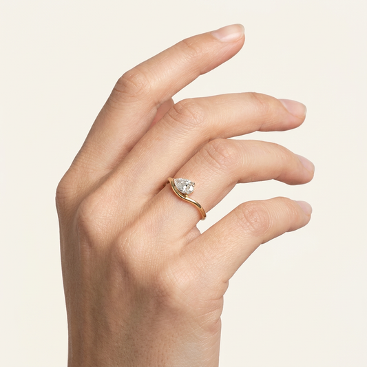 Lab Grown 3.00 CT Pear Cut Diamond Solitaire Ring