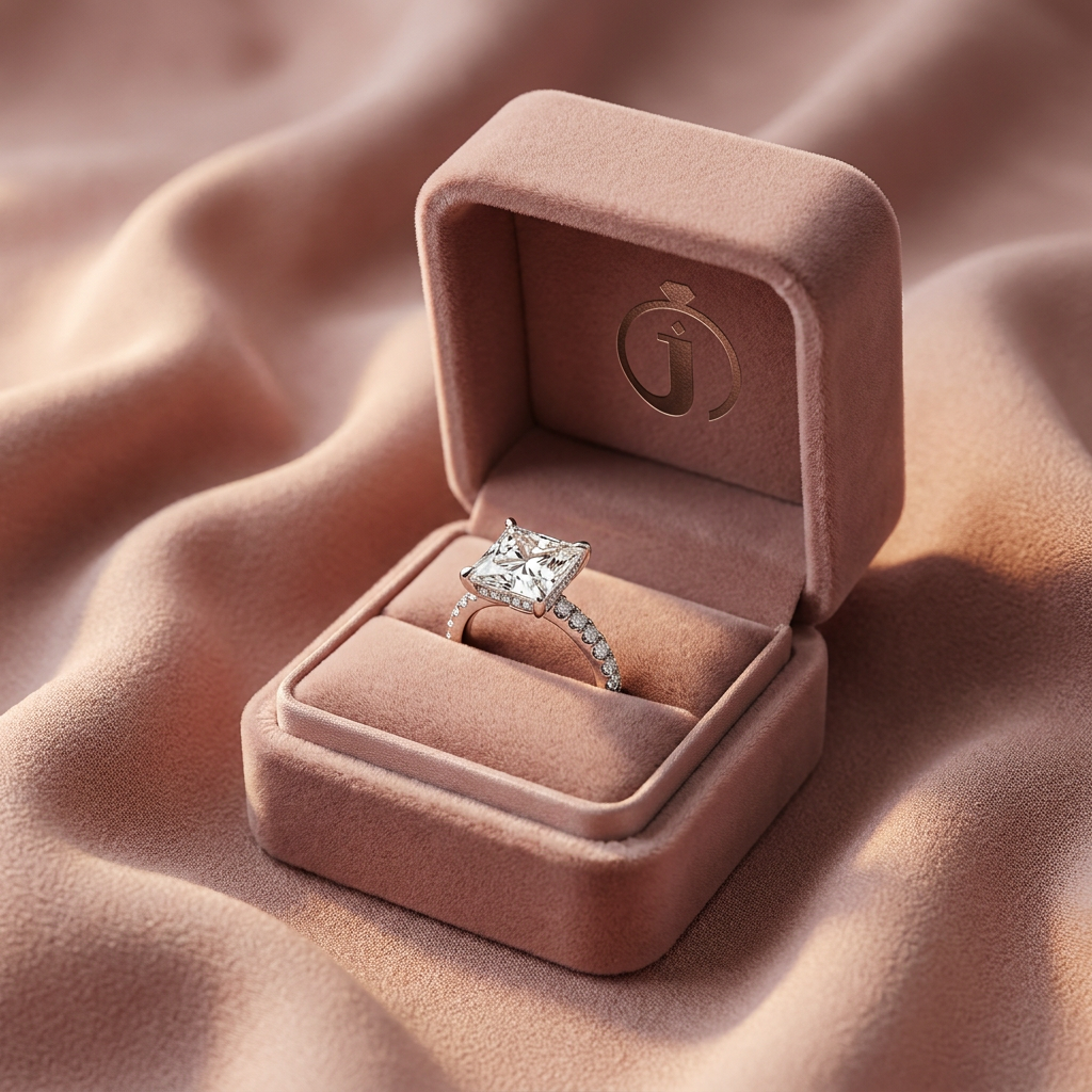 Moissanite 3.86 CT Princess Cut Diamond Solitaire Ring