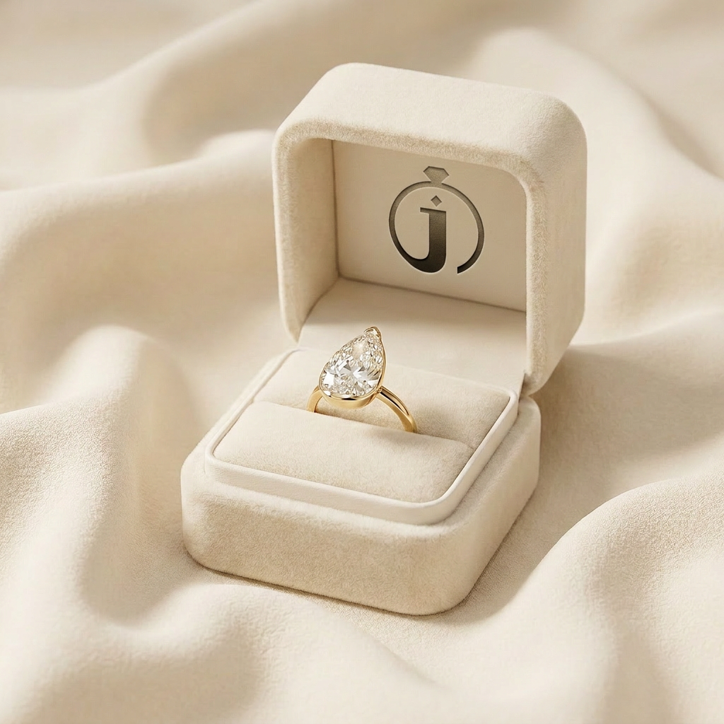Moissanite 2.50 CT Pear Cut Diamond Solitaire Ring (V1)