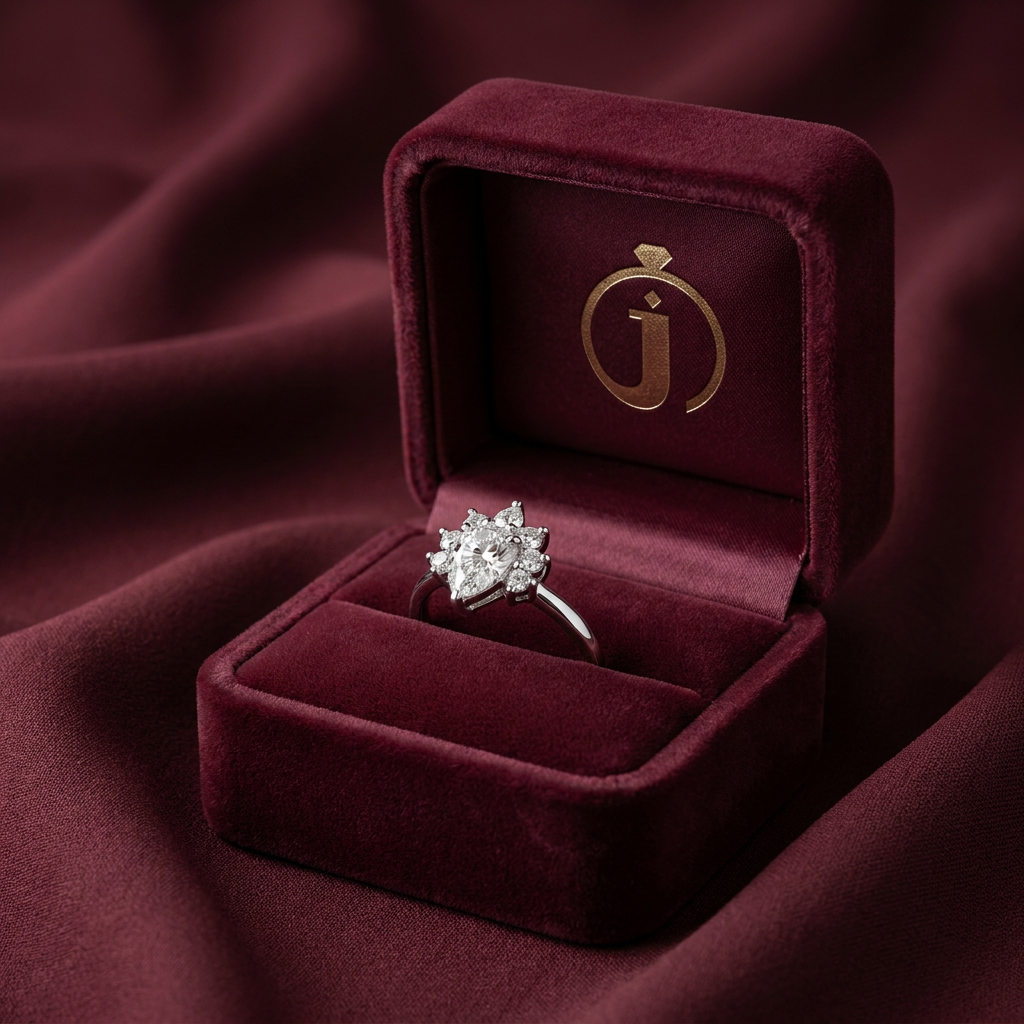 Moissanite 2.50 CT Pear & Round Cut Diamond Cluster Ring