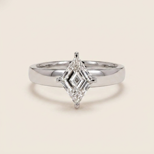 Lab Grown 3.00 CT Lozenge Cut Diamond Solitaire Ring