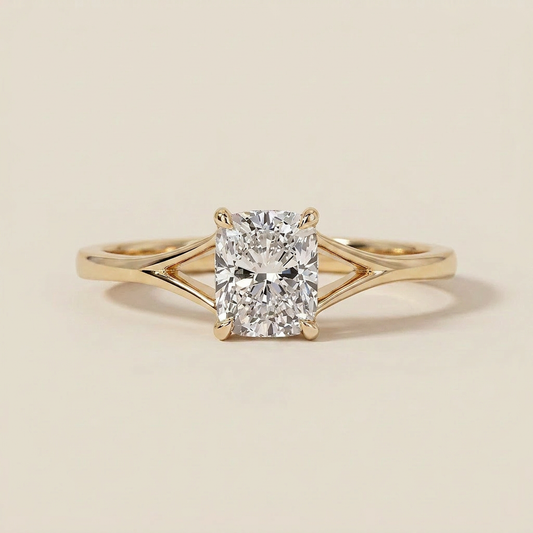 Lab Grown 1.00 CT Cushion Cut Diamond Solitaire Ring