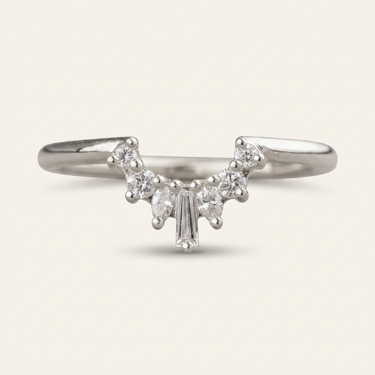 Moissanite 0.26 CT Marquise & Baguette Cut Diamond Ring