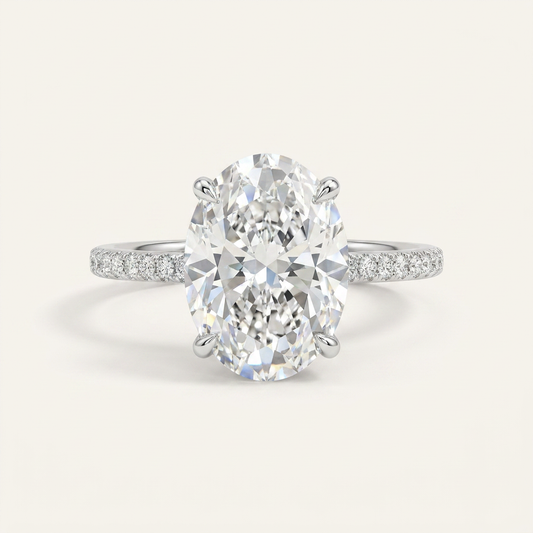 Moissanite 2.50 CT Oval Cut Diamond Solitaire Ring