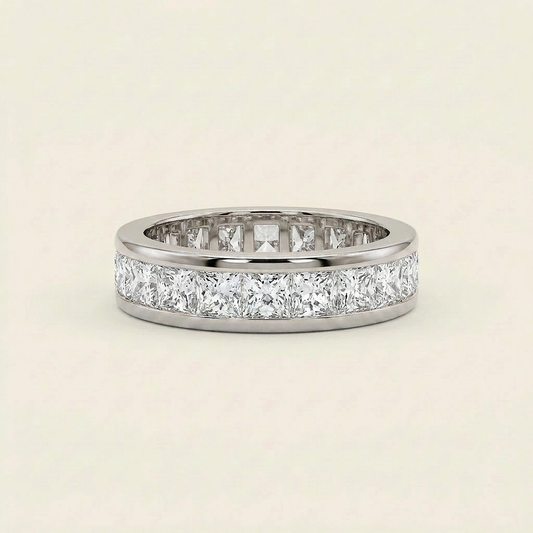 Moissanite 4.16 CT Princess Cut Diamond Ring
