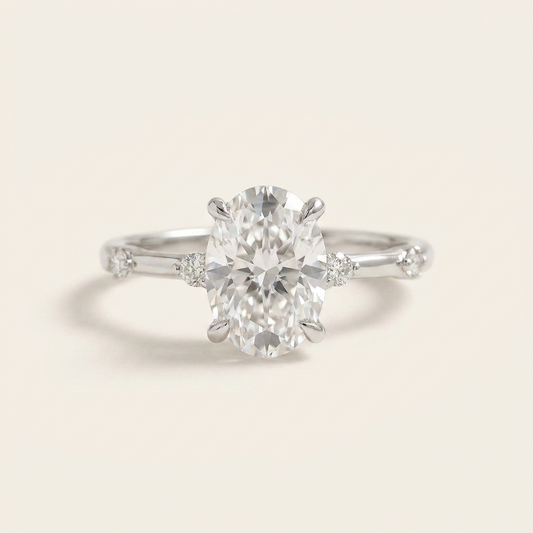 Moissanite 2.10 CT Oval Cut Diamond Solitaire Ring