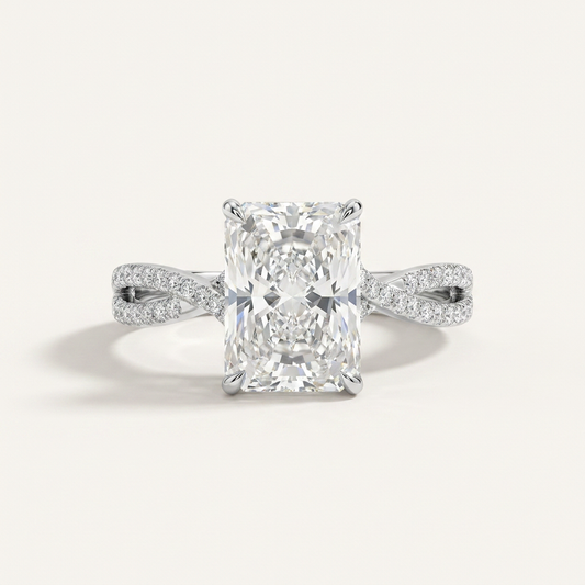 Moissanite 2.40 CT Radiant Cut Diamond Solitaire Ring
