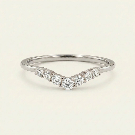 Moissanite 0.22 CT Round Cut Diamond Ring (V-Gothic)
