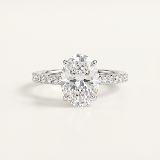 Moissanite 3.40 CT Oval Cut Diamond Solitaire Ring
