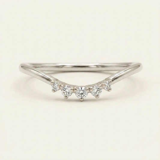 Moissanite 0.18 CT Round Cut Diamond Ring (V-Artdeco)