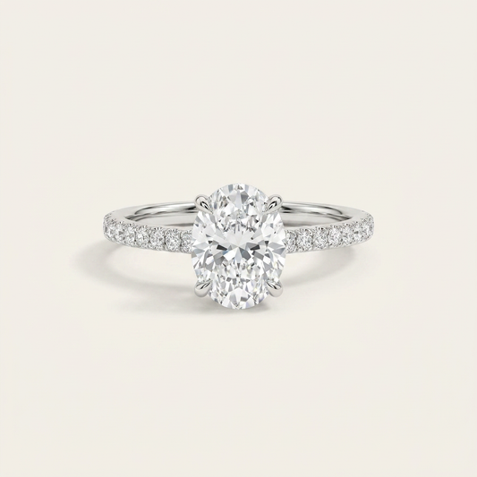 Moissanite 2.05 CT Oval Cut Diamond Solitaire Ring (V-Artdeco)