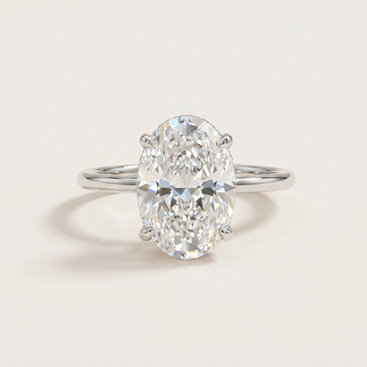 Moissanite 3.50 CT Oval Cut Diamond Solitaire Ring