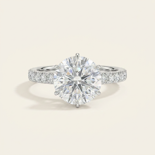 Moissanite 2.20 CT Round Cut Diamond Solitaire Ring