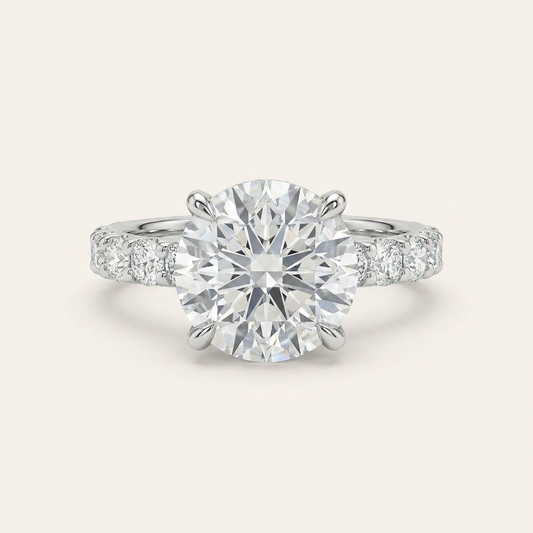 Moissanite 3.60 CT Round Cut Diamond Solitaire Ring