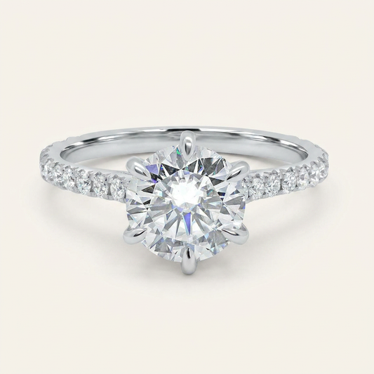 Moissanite 1.35 CT Round Cut Diamond Solitaire Ring