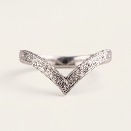 Minimalist V-Shape Plain Wedding Band
