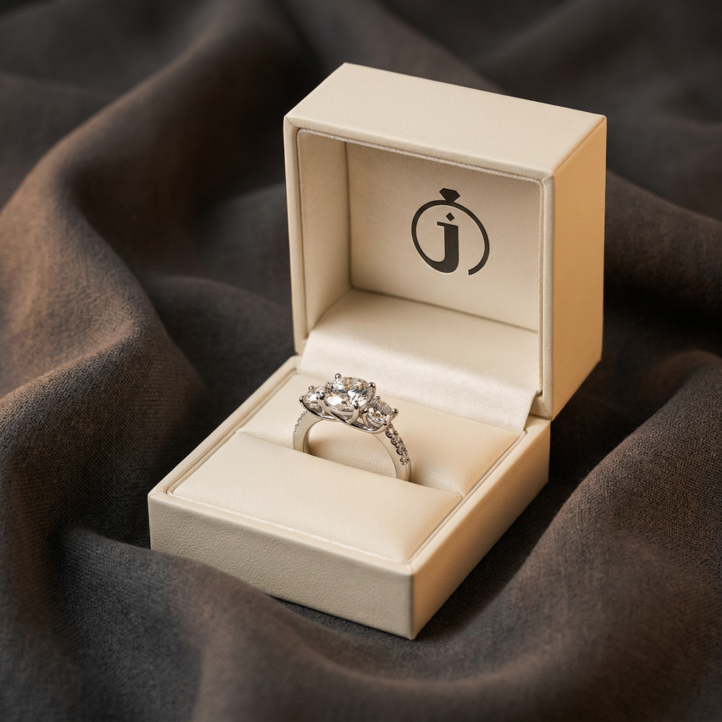 Moissanite 1.60 CT Round Cut Diamond Three Stone Ring