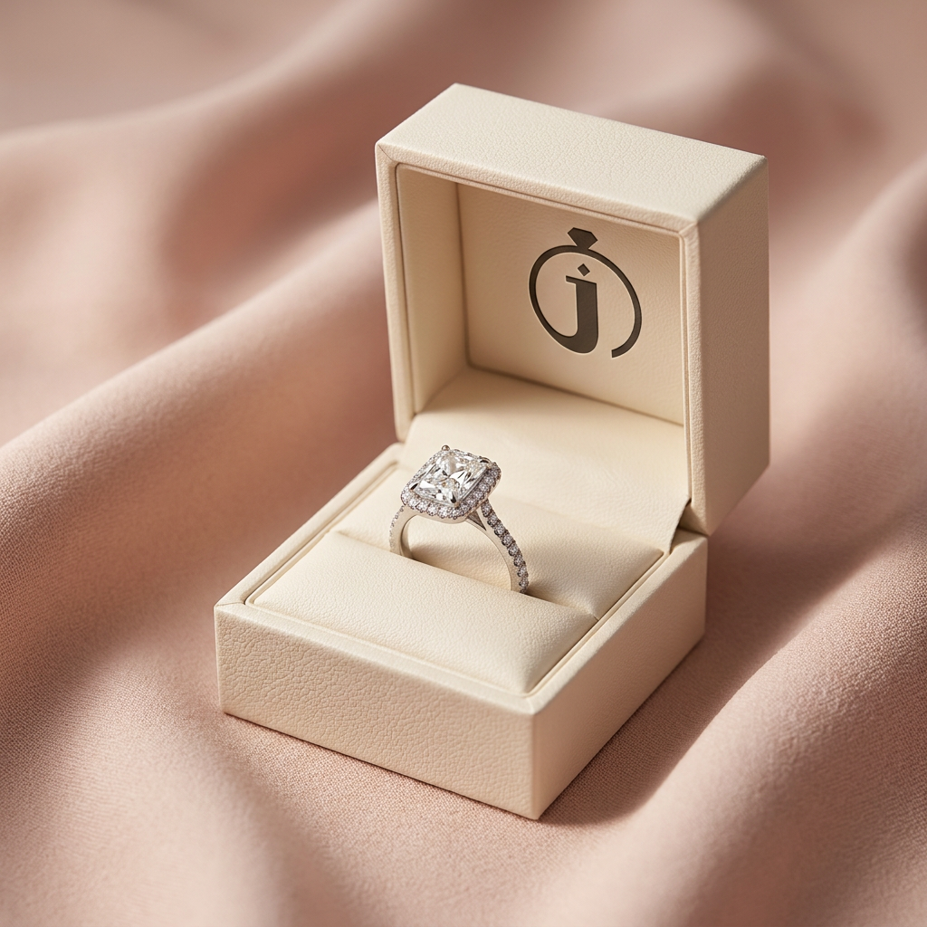 Moissanite 3.40 CT Radiant Cut Diamond Halo Ring