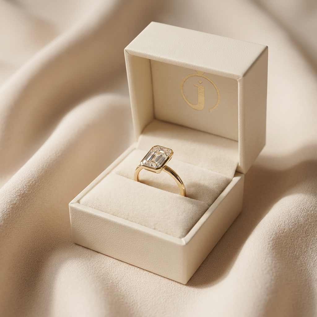 Lab Grown 1.50 CT Emerald Cut Diamond Solitaire Ring (V1)