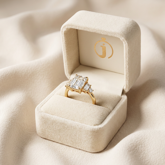Moissanite 3.92 CT Cushion & Round Cut Diamond Cluster Five-Stone Ring
