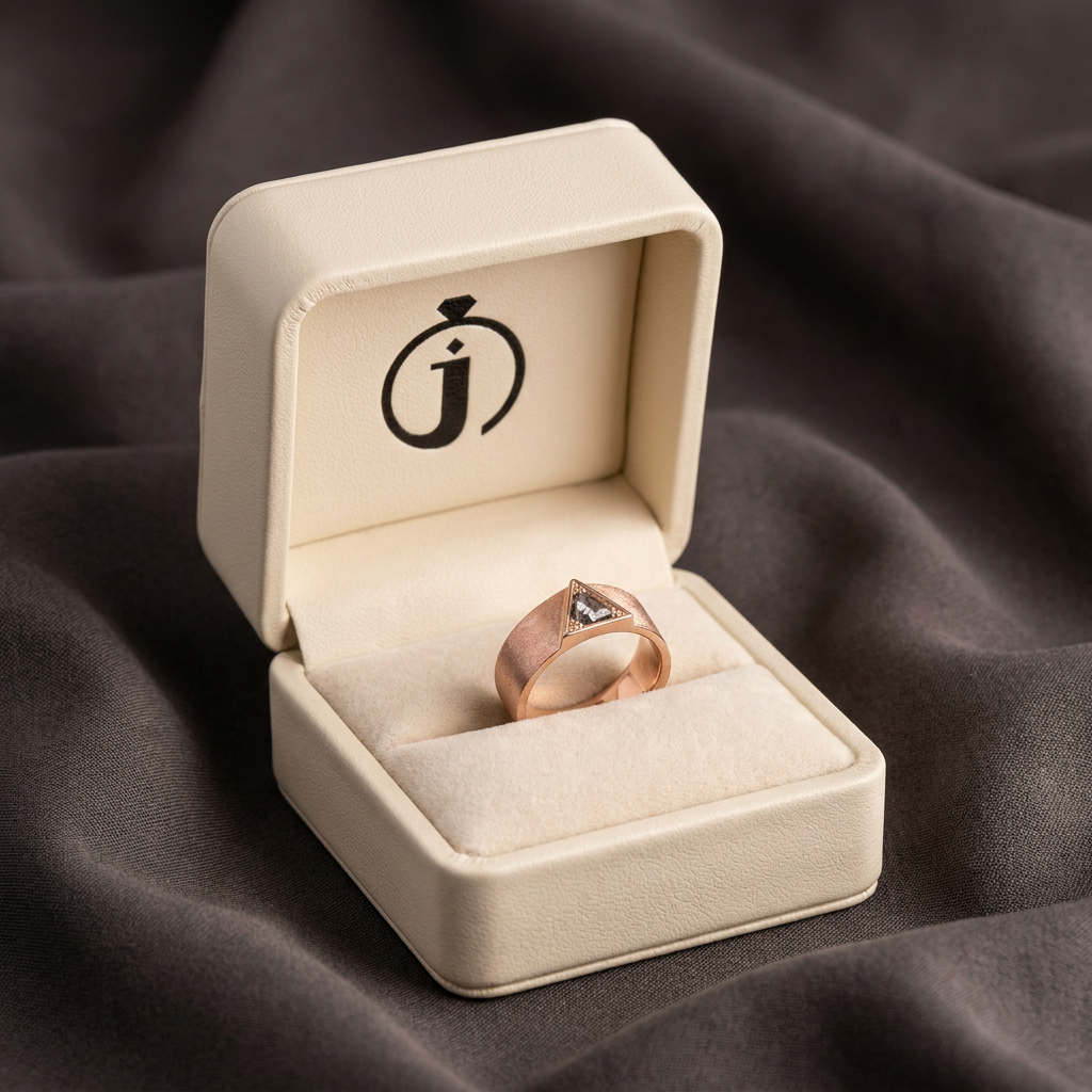 0.05 CT Triangle Cut Salt and Pepper Diamond Ring (V-Pepper)