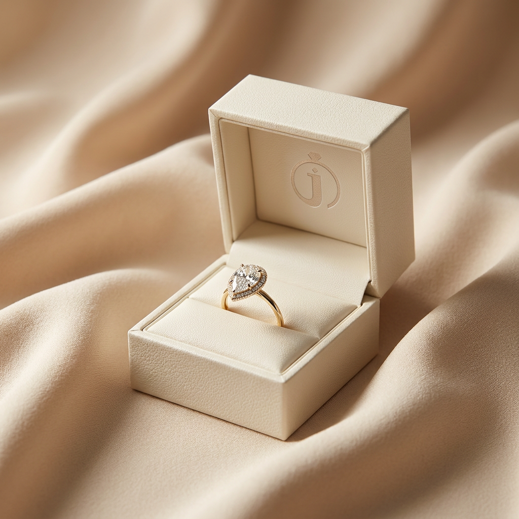 Moissanite 3.91 CT Pear Cut Diamond Solitaire Ring