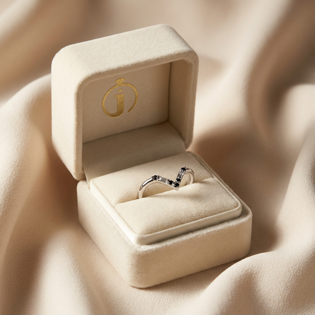 0.19 CT Baguette & Round Cut Salt and Pepper Diamond Ring