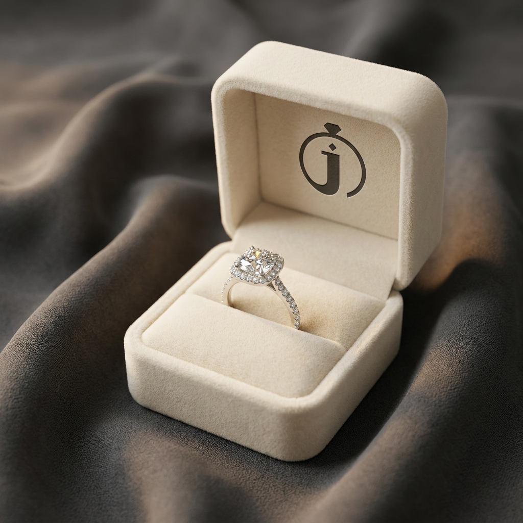 Moissanite 2.15 CT Cushion Cut Diamond Halo Ring