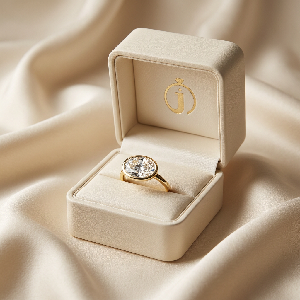 Moissanite 1.85 CT East-West Oval Cut Diamond Solitaire Ring