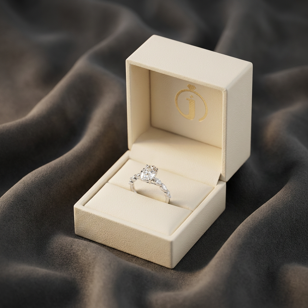 Lab Grown 1.40 CT Oval & Marquise Cut Diamond Solitaire with Side Stones Ring