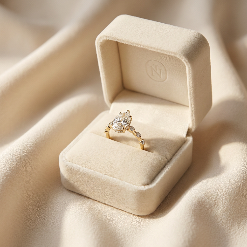 Moissanite 2.00 CT Pear Cut Diamond Solitaire Ring