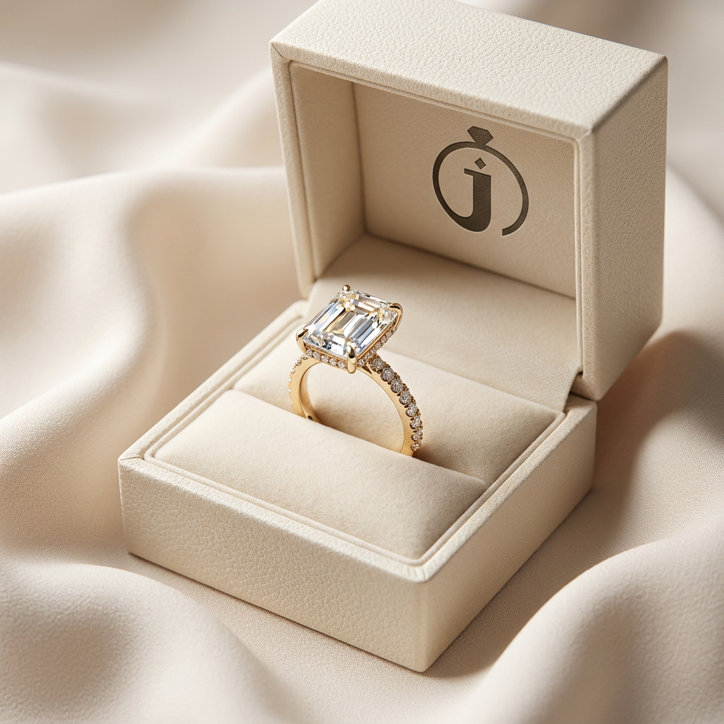 Lab Grown 1.50 CT Emerald Cut Diamond Solitaire Ring (V-Artdeco)
