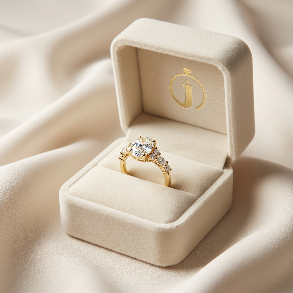 Lab Grown 1.80 CT Oval & Pear Cut Diamond Cluster Ring