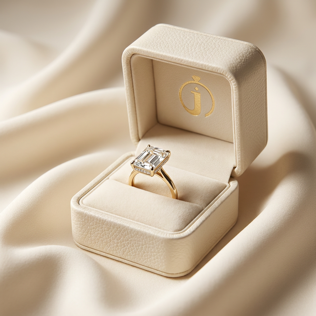 Moissanite 2.00 CT Emerald Cut Diamond Solitaire Ring (V2)