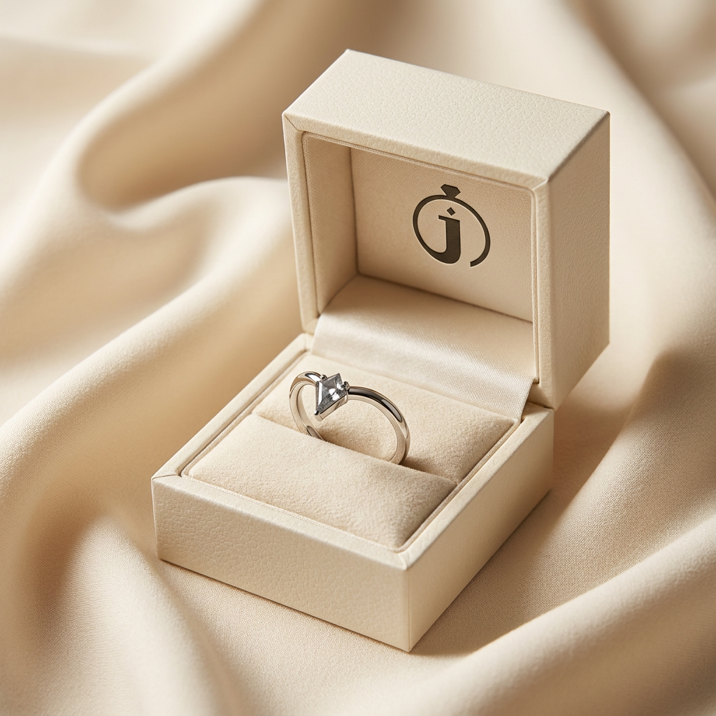 0.15 CT Kite Cut Salt and Pepper Diamond Ring (V1)