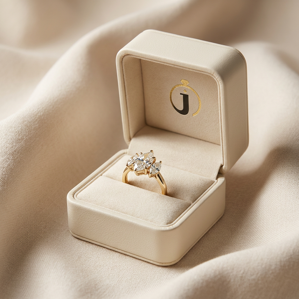 Moissanite 6.00 CT Marquise Cut Diamond Three Stone Ring