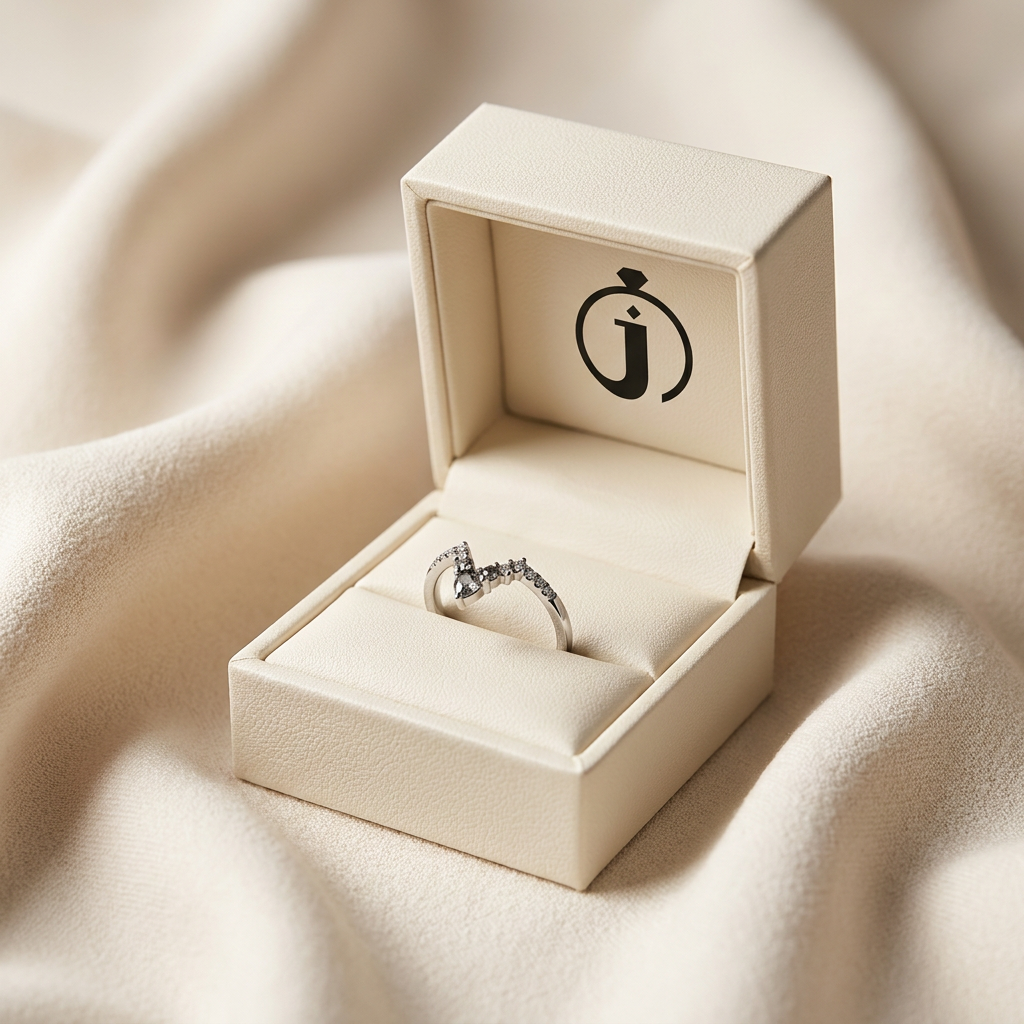 0.40 CT Pear & Round Cut Salt and Pepper Diamond Ring