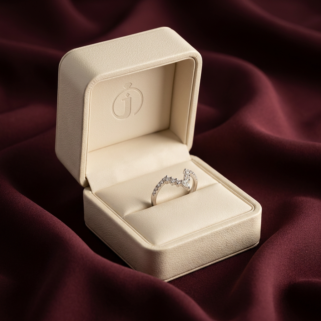 Moissanite 0.33 CT Pear & Round Cut Diamond Ring