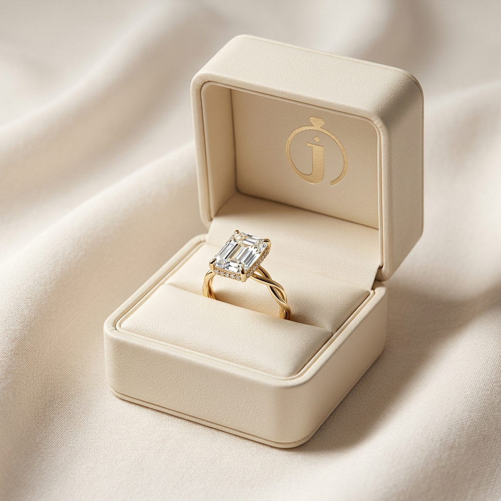Moissanite 4.00 CT Emerald Cut Diamond Solitaire Ring