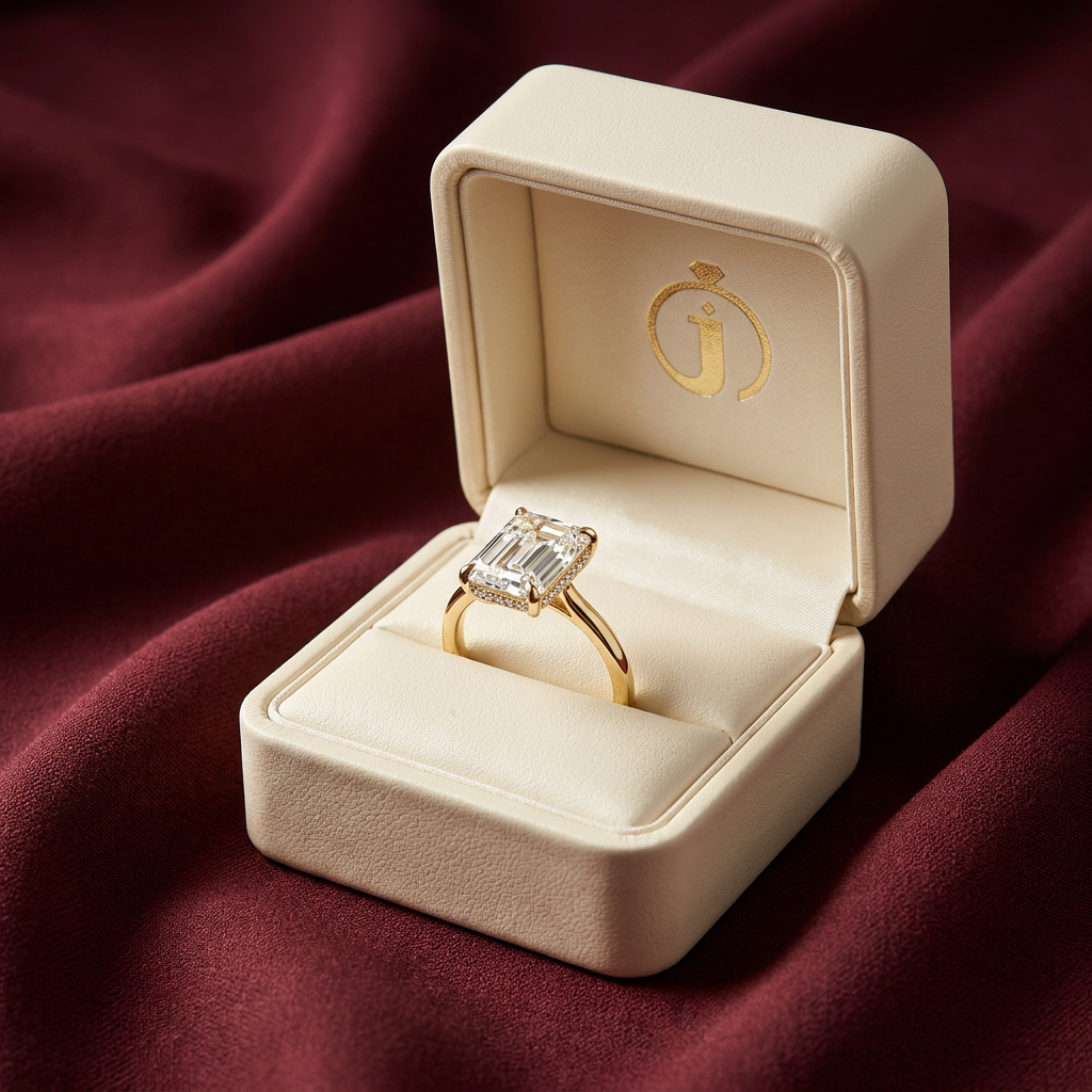 Moissanite 3.00 CT Radiant Cut Diamond Solitaire Ring (V-Artdeco)