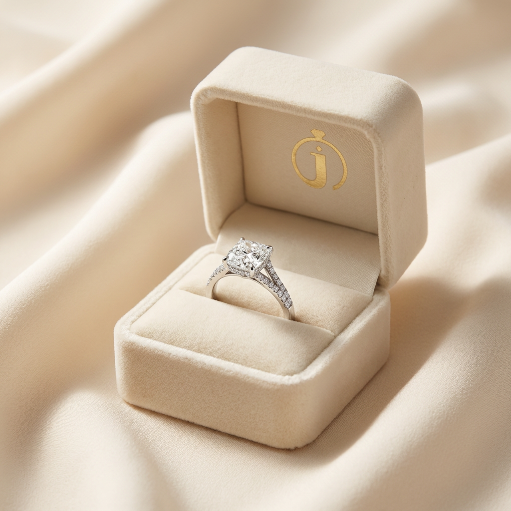 Moissanite 1.80 CT Cushion Cut Diamond Solitaire Ring