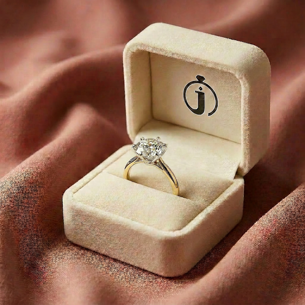 Moissanite 1.90 CT Round Cut Diamond Solitaire Ring