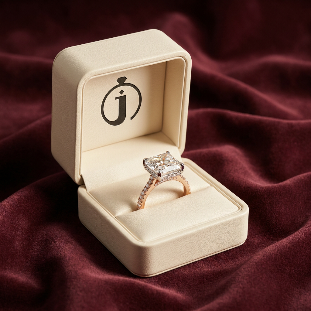 Moissanite 3.87 CT Asscher & Round Cut Diamond Solitaire Ring