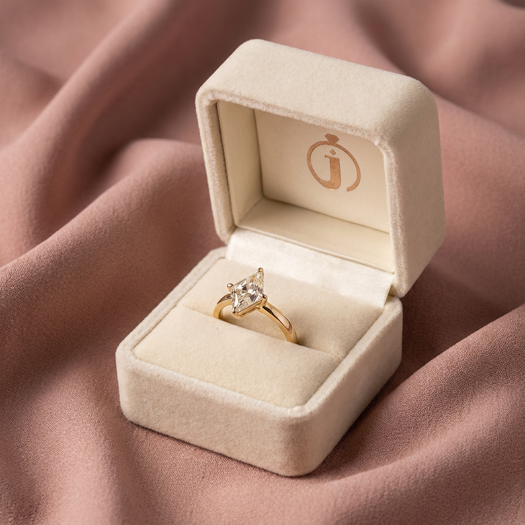 1.40 CT Lozenge Cut Salt and Pepper Diamond Solitaire Ring