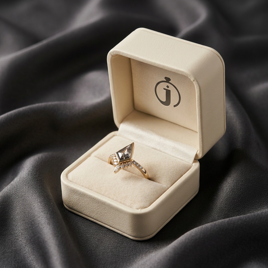 1.60 CT Kite & Round Cut Salt and Pepper Diamond Cluster Ring (V2)