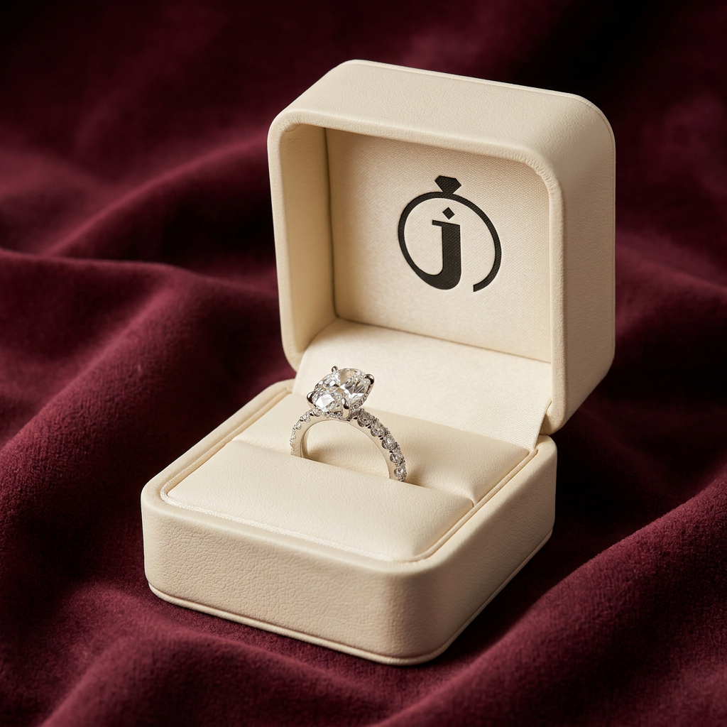 Lab Grown 2.50 CT Oval Cut Diamond Hidden Halo Ring