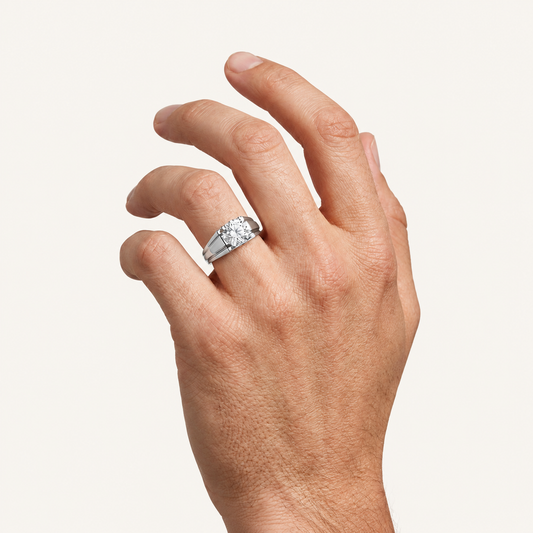 Lab Grown Diamond 3.00 CT Round Cut Men's Ring