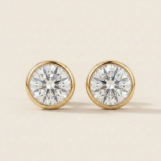Moissanite 1.00 CT Round Cut Diamond Stud Earrings (V4)